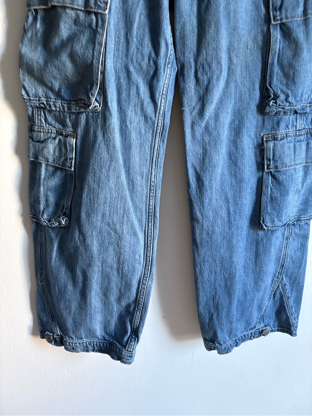 Aritzia Denim Forum Sz 29 Millie High Rise Cargo Denim Utility Baggy Jeans - Picture 8 of 12